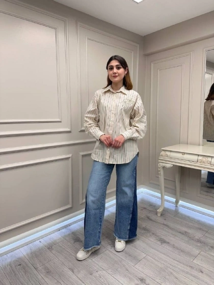 Exquise E26Y06208109 Bej Gage Gömlek