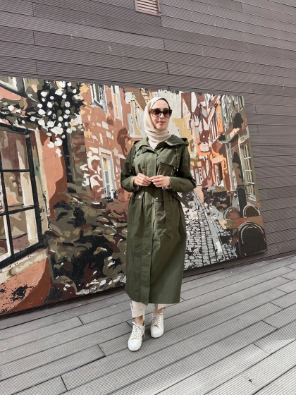 Trenç 3628 Haki Büyük Beden Kap