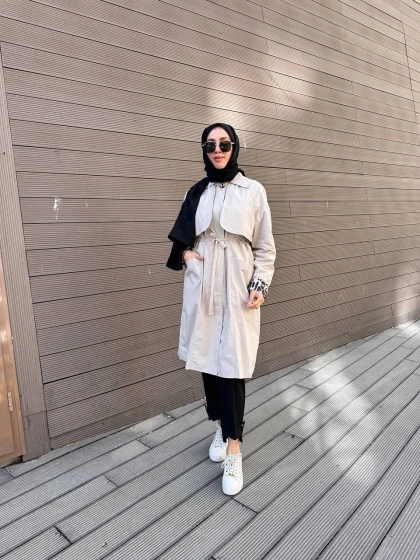 Trenç 3723 Taş Yaka Detaylı Kap