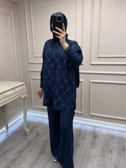 Ghisa 3610T9170 İndigo Taş Detaylı İkili Takım