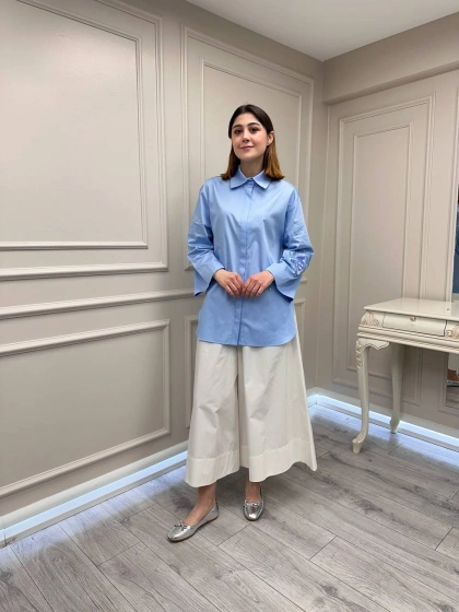 Venöve 26SSGOM0009 Mavi Irıs Gömlek