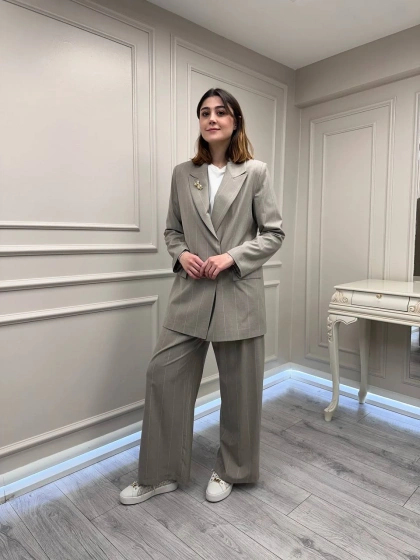 Ghisa 3641T9163 Bej Broş Detaylı İkili Takım