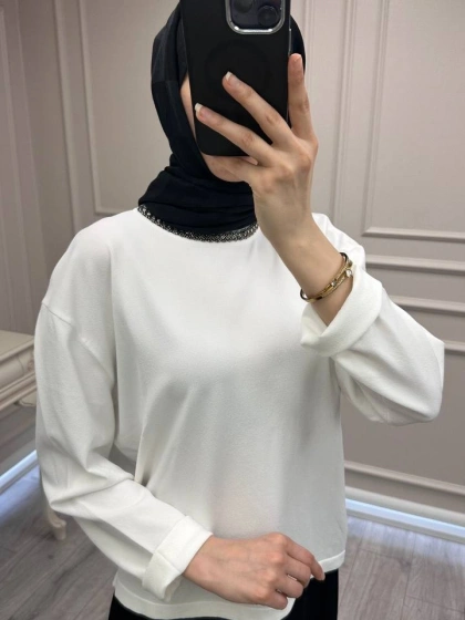 Venöve 26SSBLZ0005 Beyaz Myles Bluz