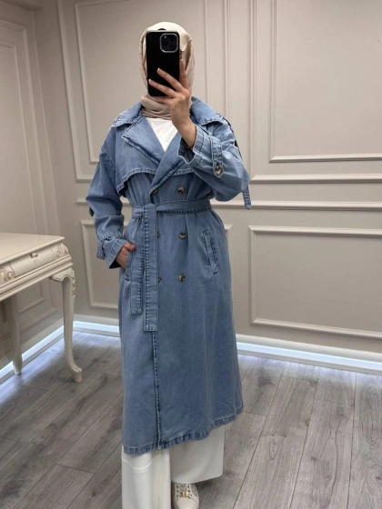 Magazin 7407 Açık Mavi Tensel Trenç