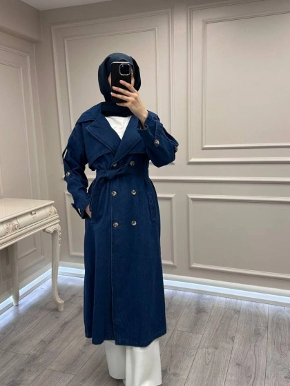 Magazin 7407 Koyu Mavi Tensel Trenç