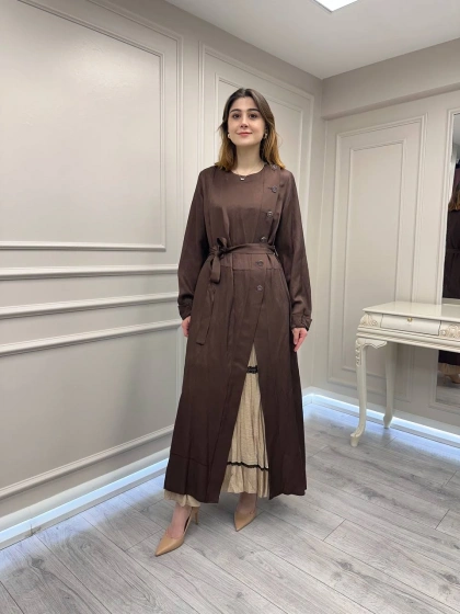 Misswhence 39806 Kahverengi İkili Elbise