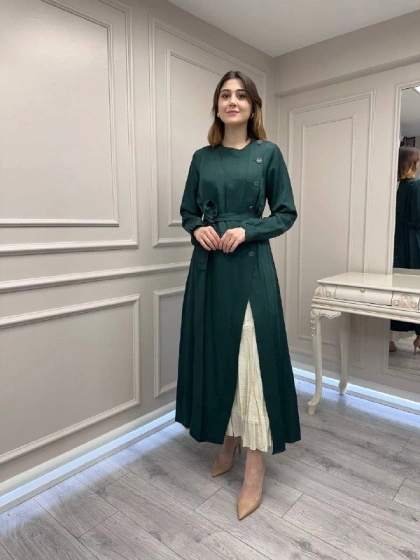 Misswhence 39806 Yeşil İkili Elbise