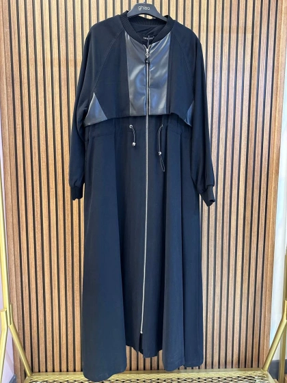 Ceremony 6825 Siyah Önden Fermuarlı Kap