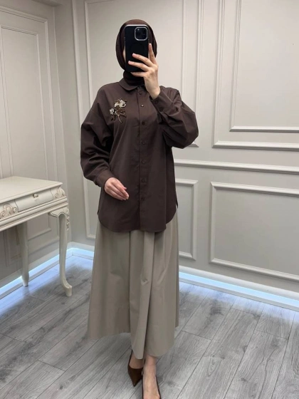 Exquise E26Y06208077 Kahve Chevalier Gömlek