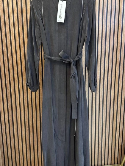 Misswhence 39501 Kahverengi Fermuar Detaylı Ferace