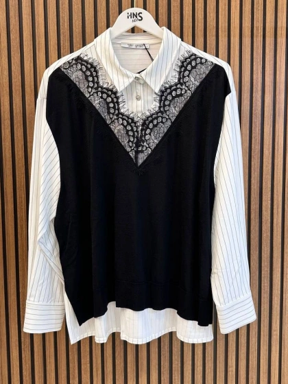 Ghisa 3610T4315 Ekru Dantel Detaylı Tunik