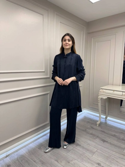 Misswhence 39019 Lacivert Gömlek Pantolon Takım