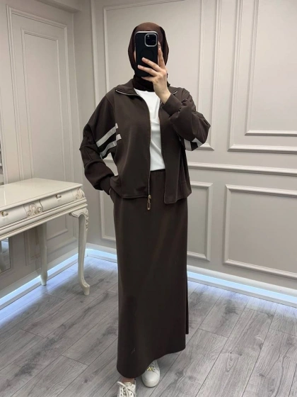 Nuss Triko 26Y1096 Kahve Etekli Takım