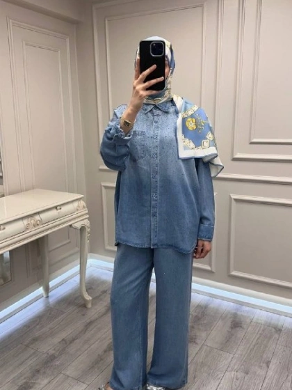 Ghisa 3611T9297 Mavi Taş Detaylı Takım