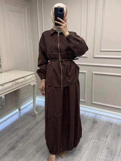 Misswhence 39307 Kahverengi Etekli Takım