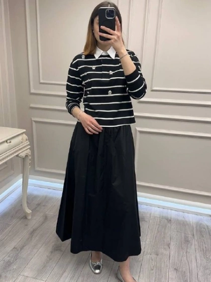 Wennora 1033 Siyah Etekli Sweat Takım