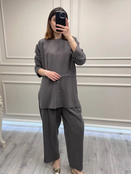 Ghisa 3610T9164 Kahve Önü Düğme Detaylı Takım