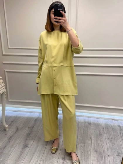 Ghisa 3610T9164 Sarı Önü Düğme Detaylı Takım