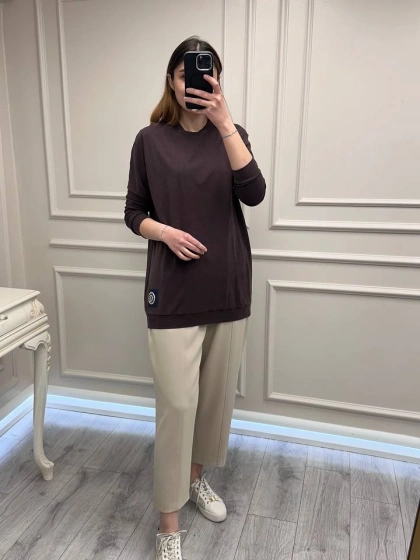 Ceremony 26Y163 Kahve Taş İşleme Detaylı Sweat