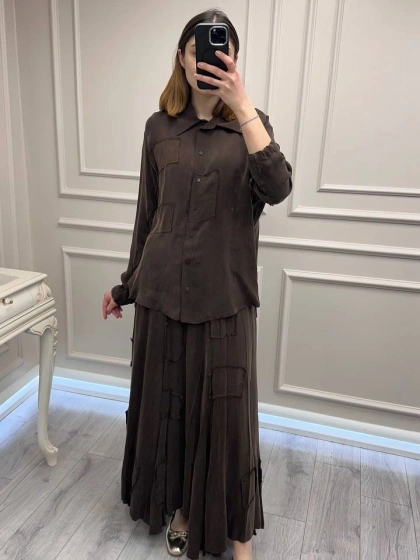 Misswhence 39304 Kahverengi Etekli Takım