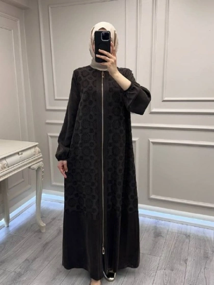 Nuss Triko 26Y6026 Kahve Fermuarlı Kap