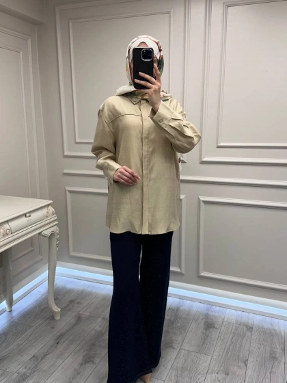 Venöve 26SSGOM0028 Bej Thomas Gömlek