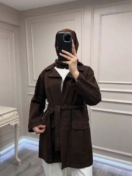 Magazin 7507 Kahve Ara Boy Trenç