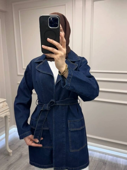 Magazin 7507 Koyu Mavi Ara Boy Trenç