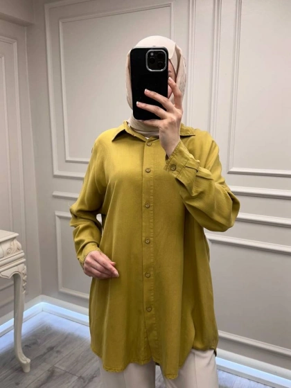 Magazin 7351 Yağ Yeşil Tensel Gömlek