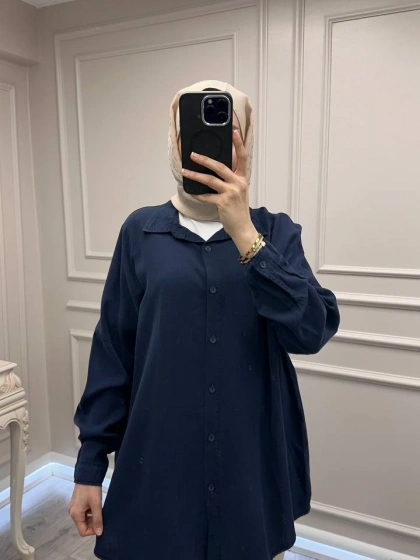 Magazin 7351 Lacivert Tensel Gömlek