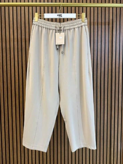 Yusuf Özdemir 26Y1558 Bej Akışkan Krep Kumaş Pantolon