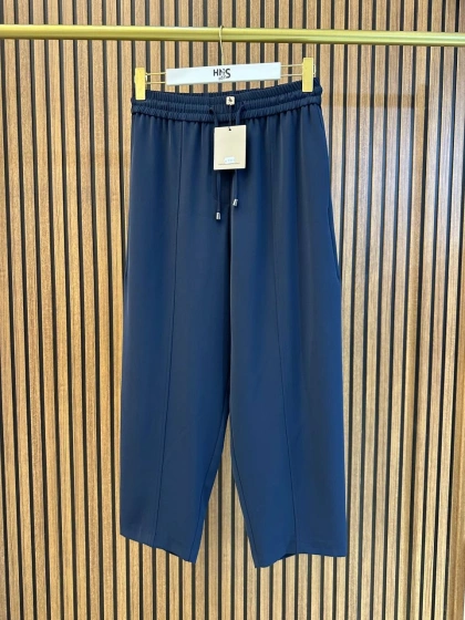 Yusuf Özdemir 26Y1558 Lacivert Akışkan Krep Kumaş Pantolon