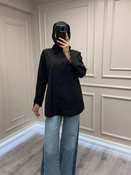 Venöve 26SSGOM0016 Siyah Paula Gömlek