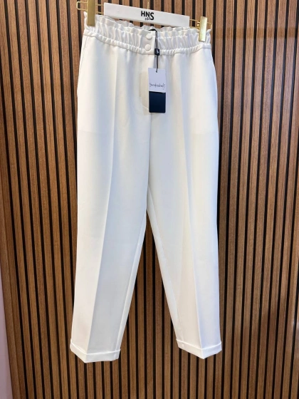 Yusuf Özdemir 26Y1484 Beyaz Beli Lastikli Pantolon