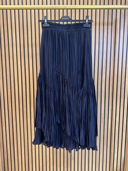 Yusuf Özdemir 26Y1634 Lacivert Kat Kat Şifon Etek