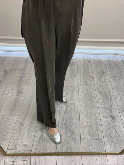 Misswhence 39115 Kahverengi İpek Pantolon