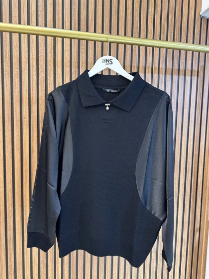 Ghisa 3651T4414 Siyah Kolları Saten Detaylı Tunik