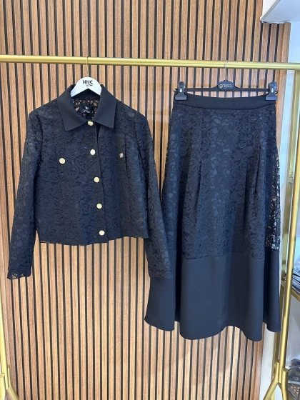 Ghisa 3610T9275 Siyah Dantelli Etekli Takım