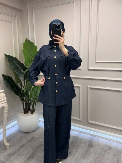 Ghisa 3610T9223 Lacivert Bel Detaylı Takım