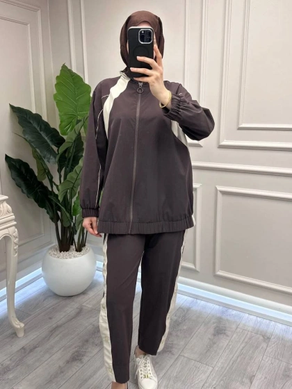 Ghisa 3610T9180 Kahve Şerit Detaylı Takım