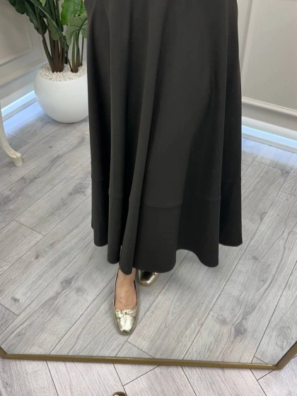 Yusuf Özdemir 26Y1627 Kahve Cepli Etek Ucu Dikişli Etek