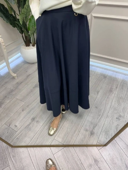 Yusuf Özdemir 26Y1627 Lacivert Cepli Etek Ucu Dikişli Etek