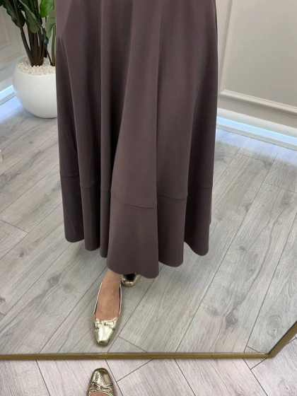 Yusuf Özdemir 26Y1627 Latte Cepli Etek Ucu Dikişli Etek