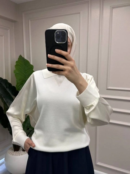 Ghisa 3651T4414 Kemik Kolları Saten Detaylı Tunik