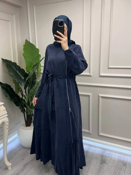 Misswhence 39809 Lacivert Fermuar Detaylı Elbise