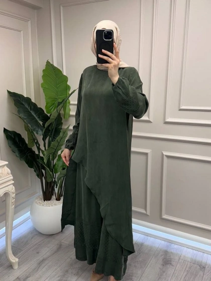 Misswhence 39003 Yeşil Tunik Takım