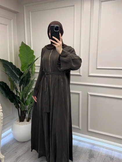 Misswhence 39506 Kahverengi Şal Detaylı Kap