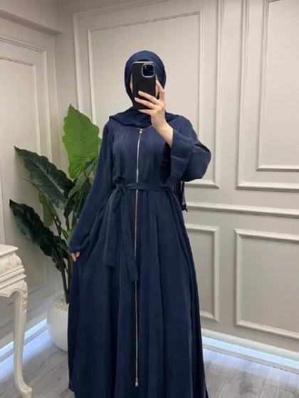 Misswhence 39506 Lacivert Şal Detaylı Kap