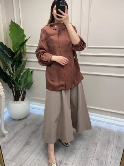 Venöve 26SSCEK0051 Kahverengi Willow Ceket