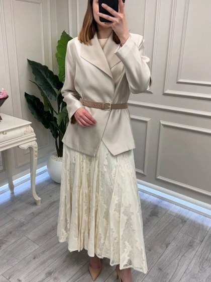 Venöve 26SSCEK0048 Bej Amelia Ceket